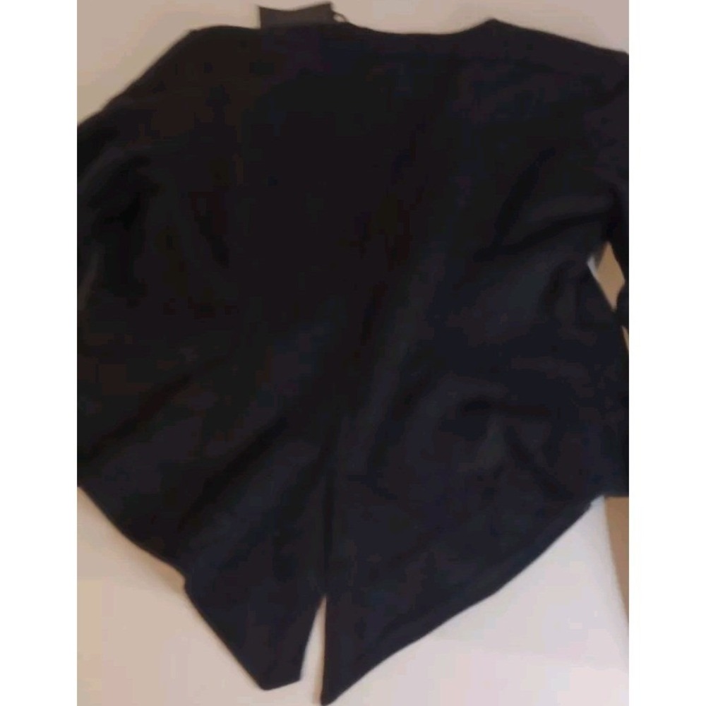S Line Black Studded Moto Jacket Edgy Asymmetrical Cropped Blazer Women's M - Picture 4 of 9